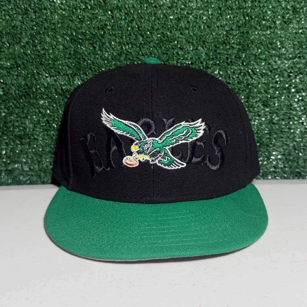 New Era Philadelphia Eagles Hat NFL 59FIFTY Fitted Cap Unisex Size 7 Black Green